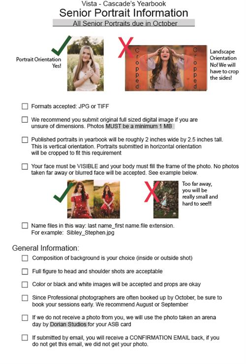 Senior Portrait Rules